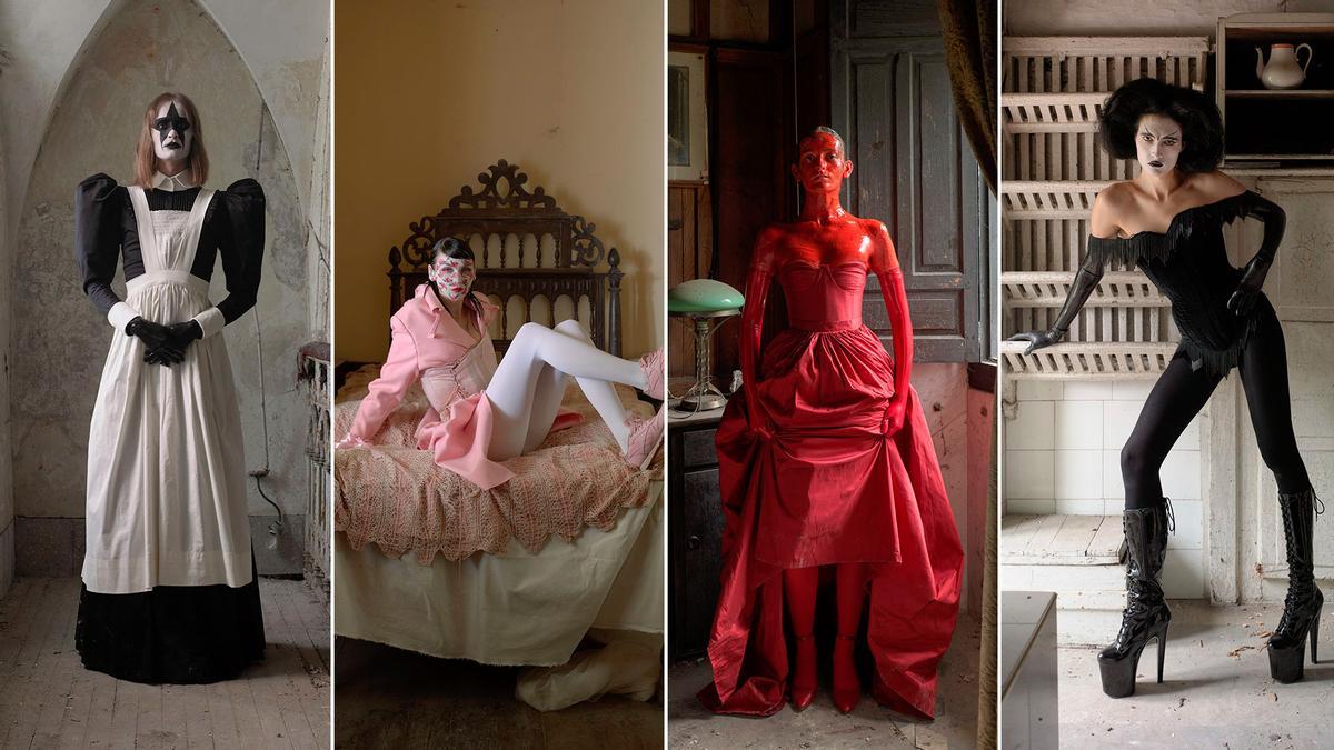 Cuatro de las fotografías de la muestra "Ángeles y demonios" que se podrán ver en el Antiguo Instituto de Gijón.