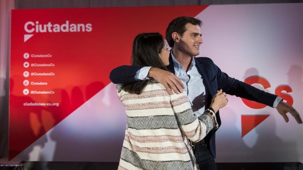 Los dirigentes de Ciudadanos Inés Arrimadas y Albert Rivera, el pasado 17 de febrero.