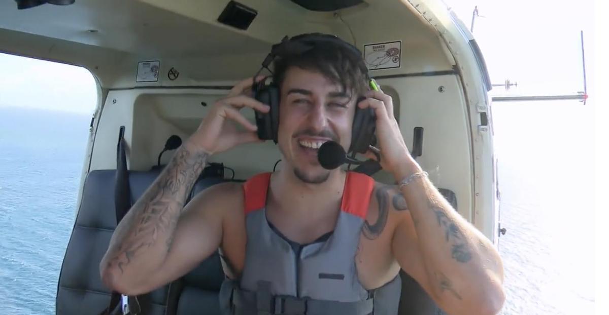 Borja, antes de saltar del helicóptero en 'Supervivientes'