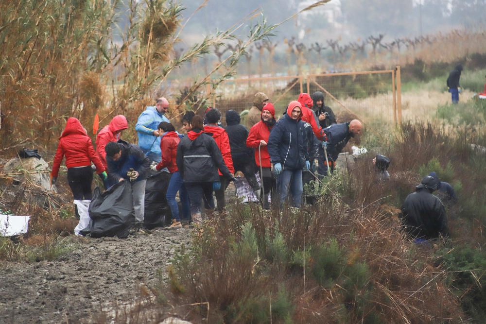 Retiran diez toneladas de residuos en el azarbe de Pineda