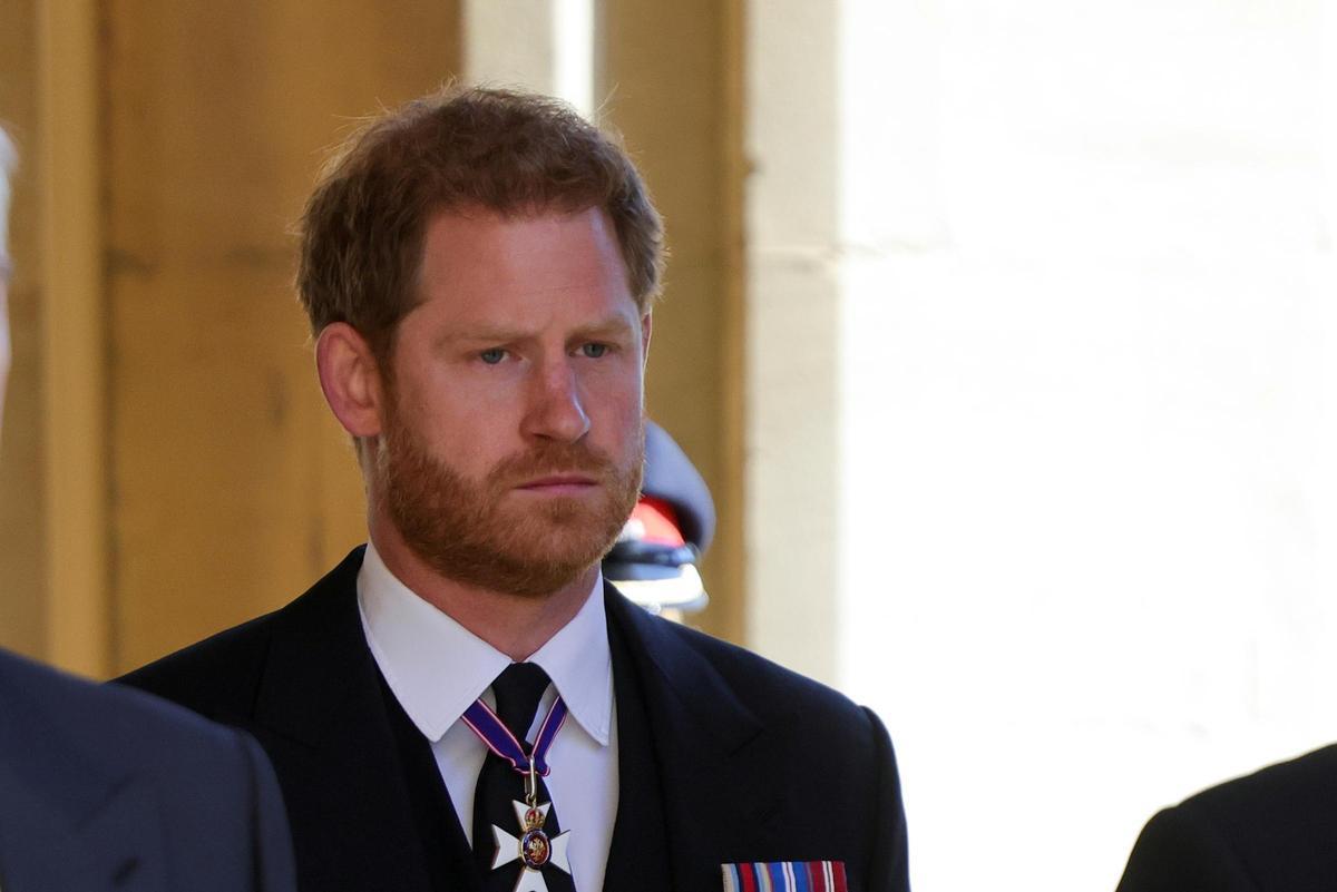 El príncipe Harry en el funeral de su abuelo, el duque de Edimburgo