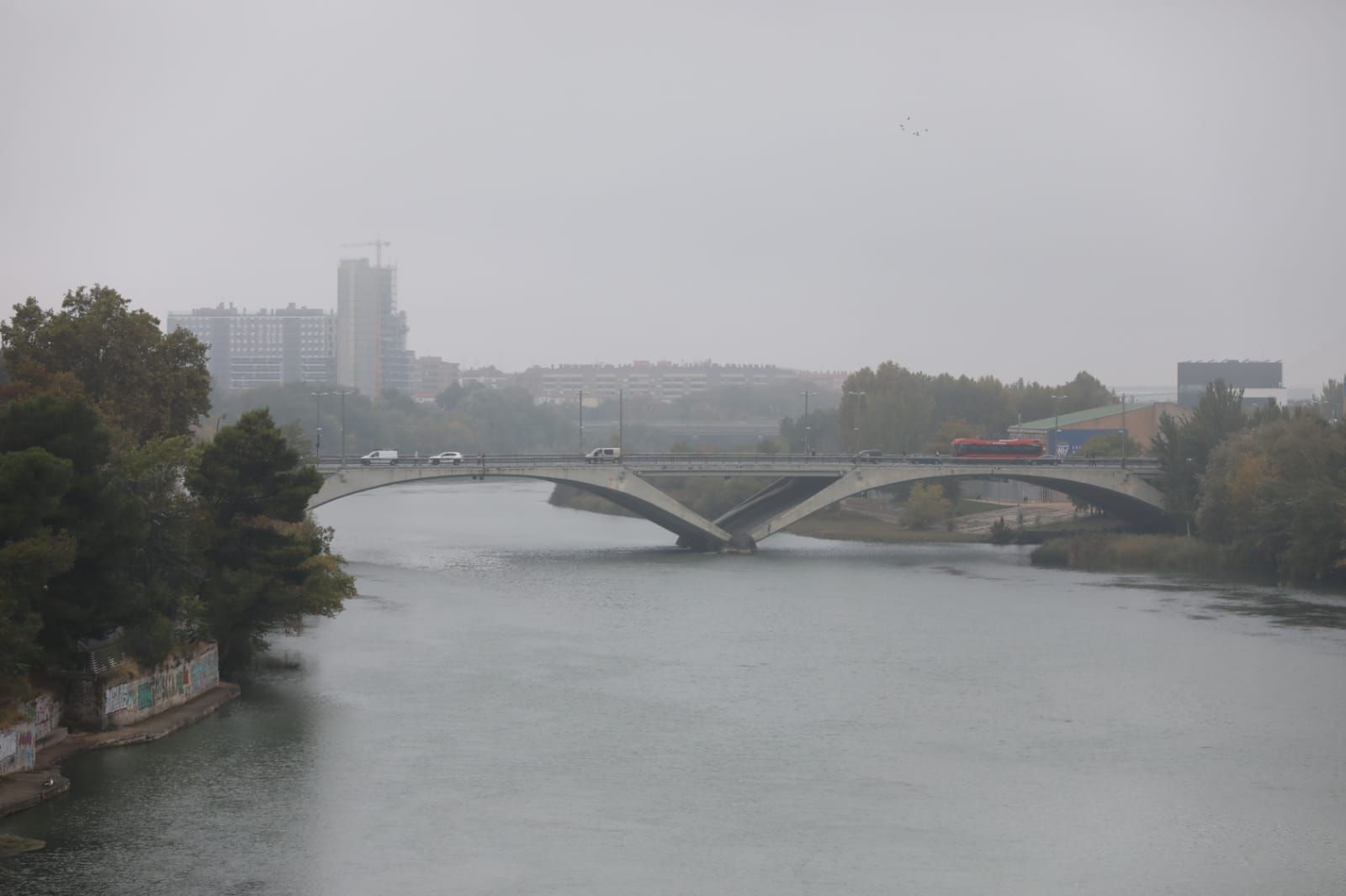 La niebla encapota Zaragoza