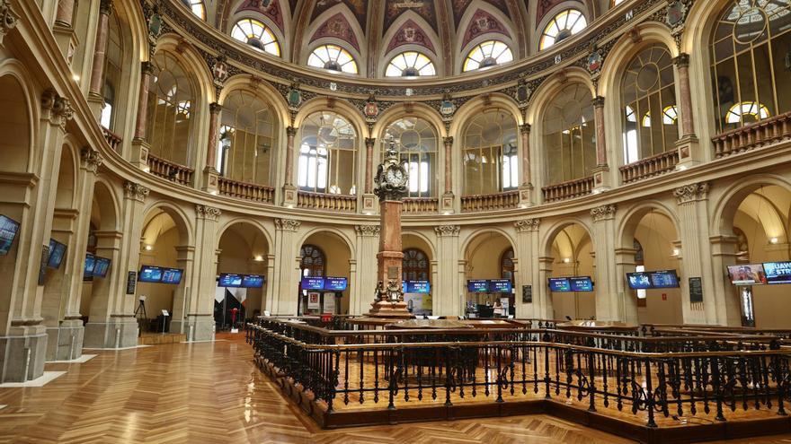 Vista general del Palacio de la Bolsa de Madrid.