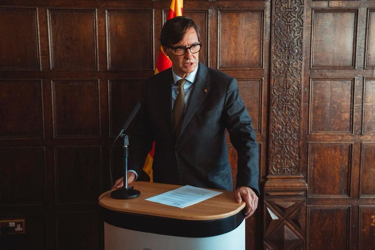 El president de la Generalitat, Salvador Illa, durante su visita oficial a Londres.