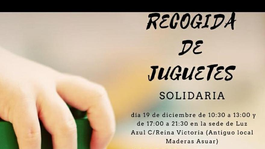 Cartel de la campaña de donación de juguetes impulsada por los vecinos de San Diego y Luz Azul.