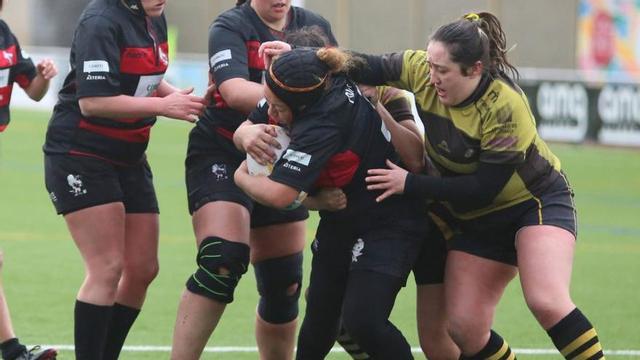 Un lance de un partido del Avatel Rugby Lalín en el Cortizo. | BERNABÉ/AMANDA CASTRO