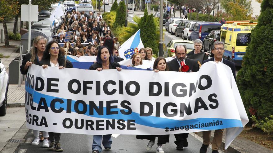 Manifestación de los abogados del turno de oficio en Santiago