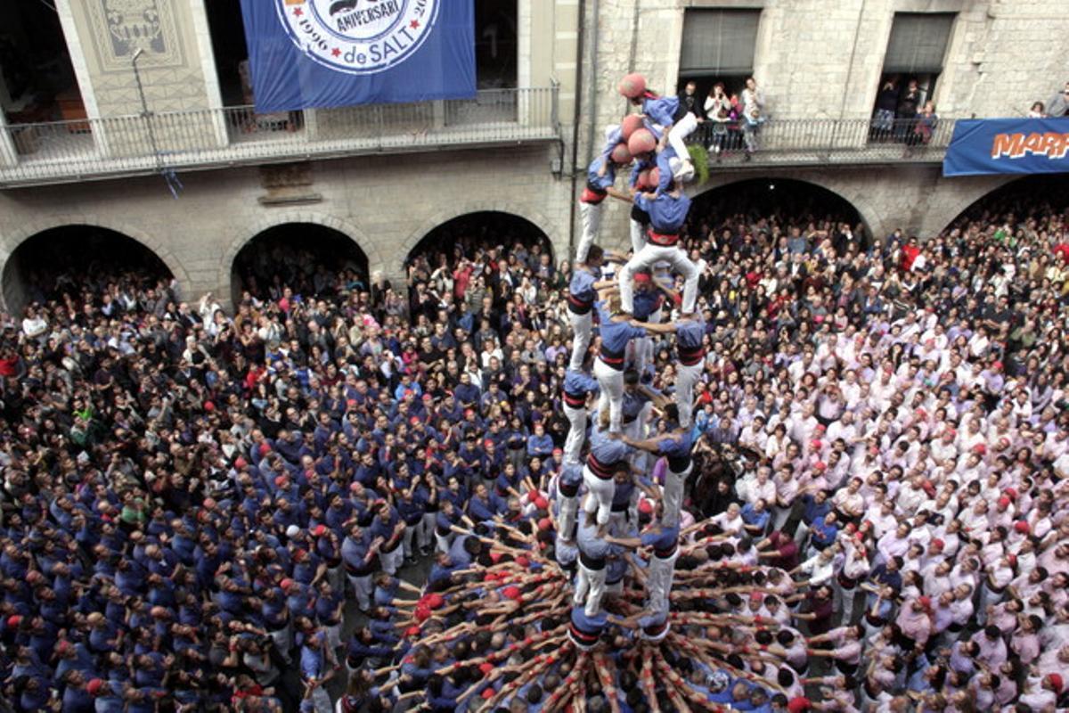 Els Marrecs de Salt descarreguen un 5 de 8 a la Diada Castellera de Sant Narcís Els Marrecs de Salt descarreguen un 5 de 8 a la Diada Castellera de Sant Narcís