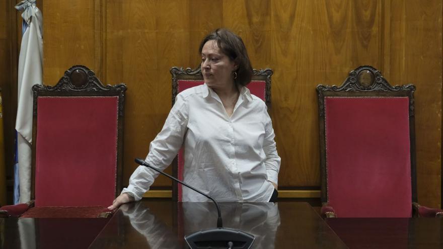 La magistrada Ángela Domínguez-Viguera, en el estrado de la Audiencia Provincial de Ourense.