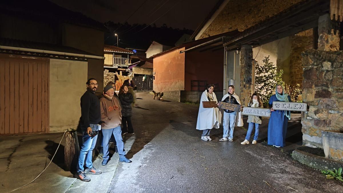Los vecinos de Fanes, en un ensayo del Belén viviente