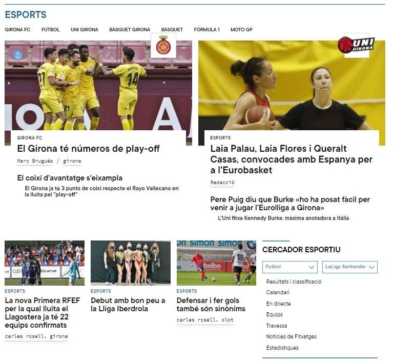 Reforcem la nostra cobertura dels caps de setmana posant focus a l'actualitat esportiva