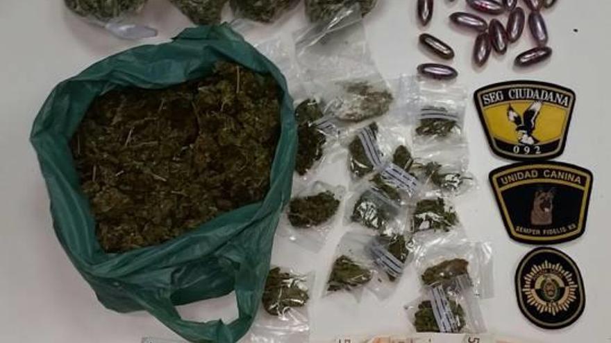 La Unidad Canina sorprende a un pasajero de un autobús con marihuana y 22 bellotas de hachís