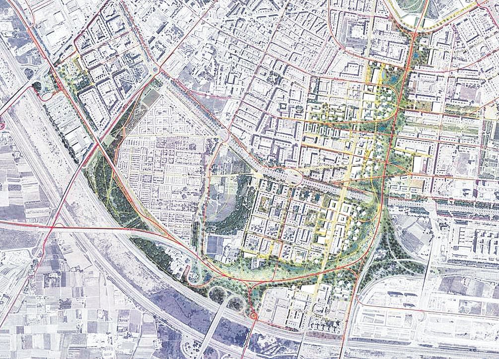 El 'corredor verde sur' desde el Parc Central hasta Vara de Quart