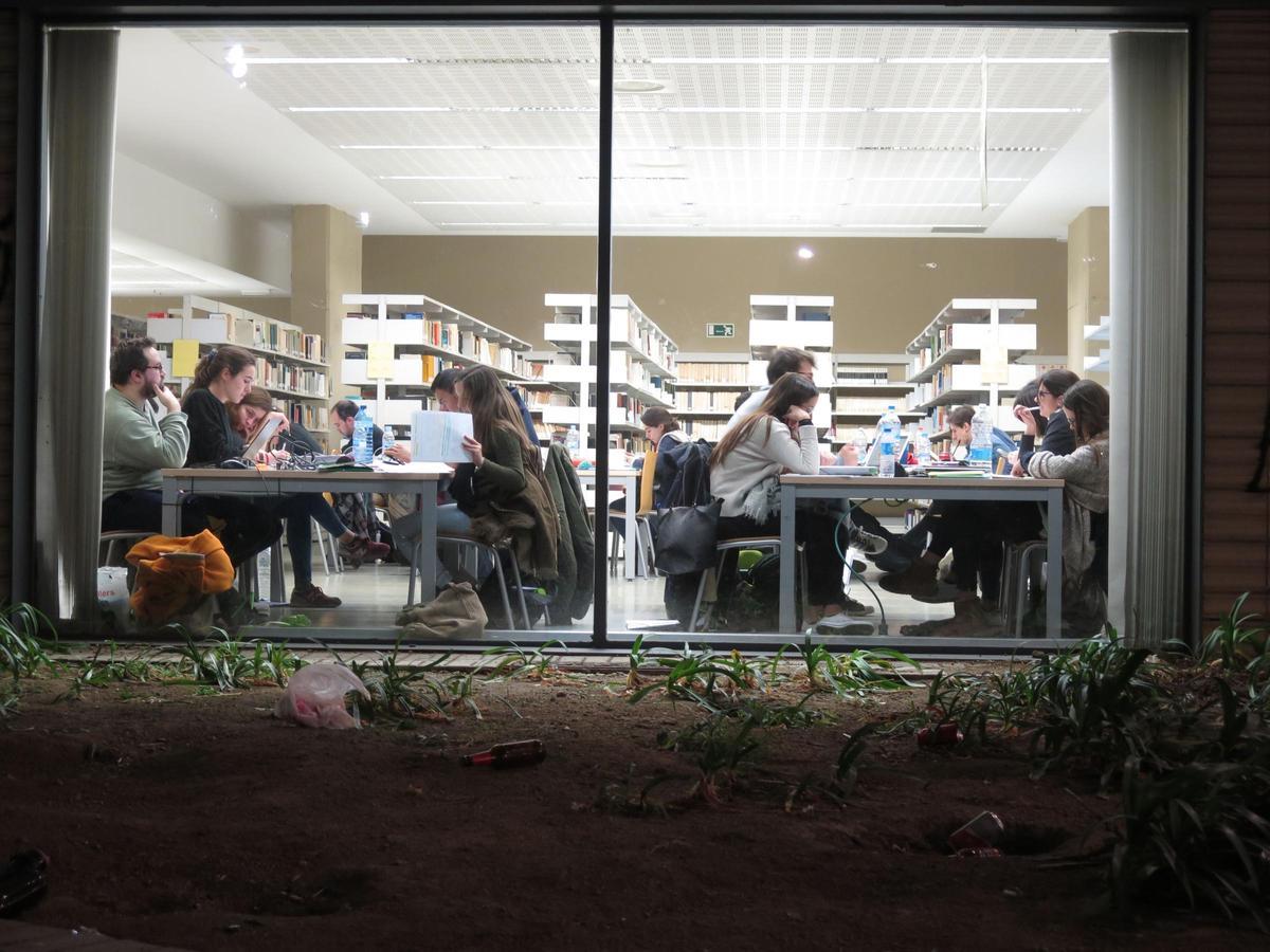 Opositores estudian en una biblioteca de Barcelona para el examen MIR (archivo)
