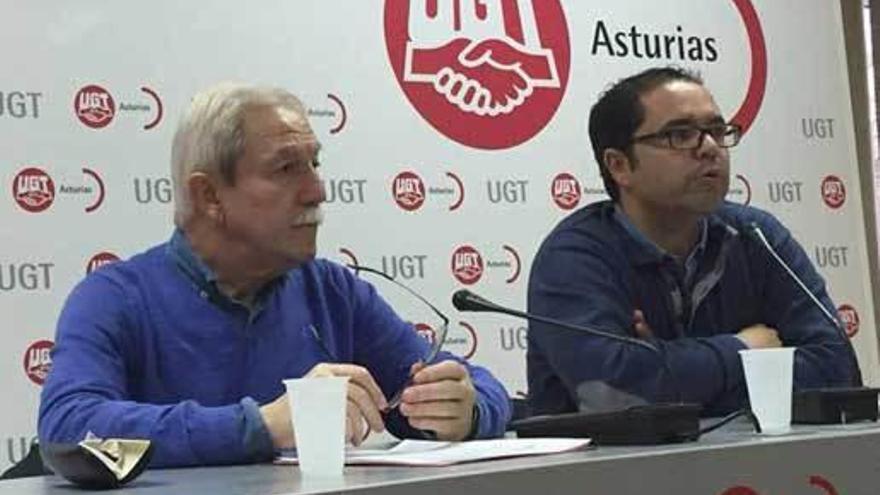 Justo R. Braga, secretario general de UGT-Asturias, y Gustavo Santana.