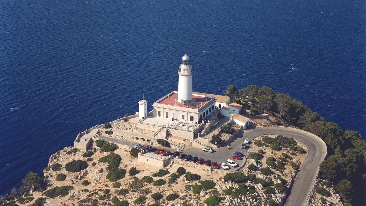 Una imagen aérea del faro de Formentor, en el norte de Mallorca.