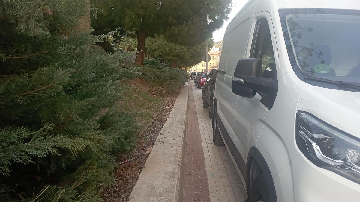 La acera junto a El Ejido de la calle Diego de Siloé, la semana pasada.