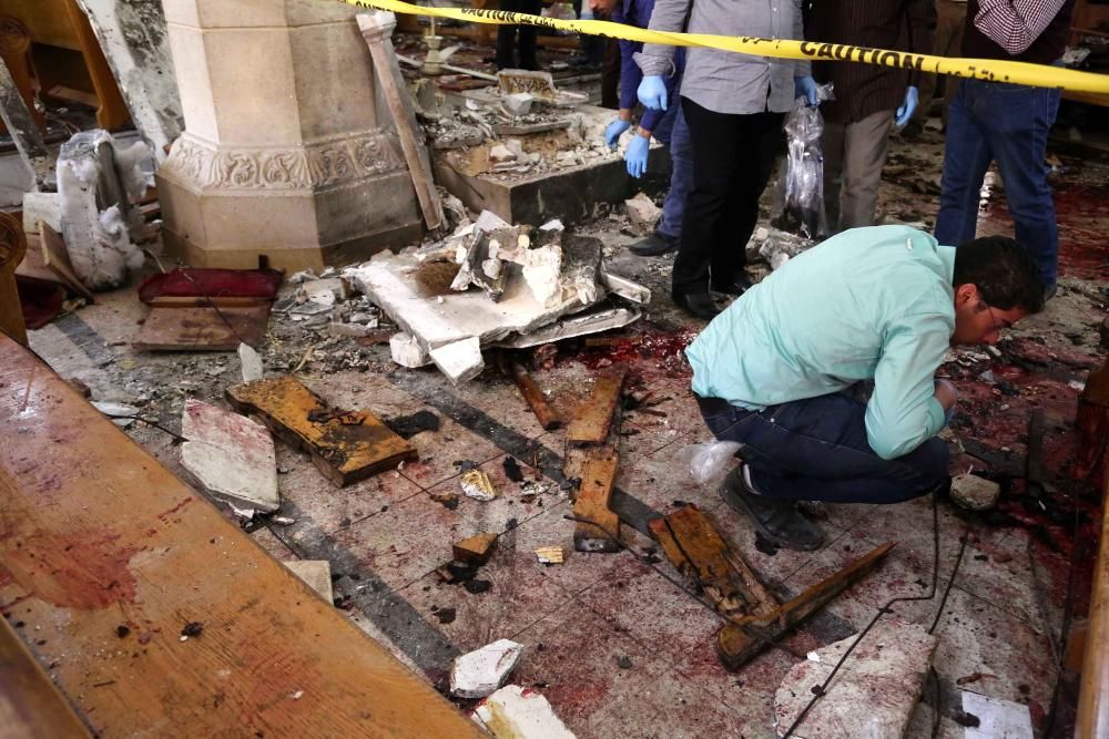 Explosión en la iglesia copta de San Jorge, en la ciudad egipcia de Tanta.