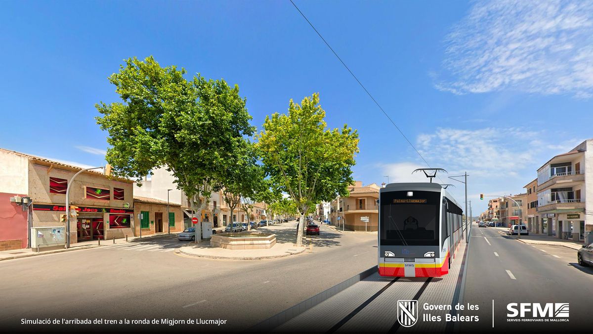 Recreación del futuro tren Palma-Llucmajor.