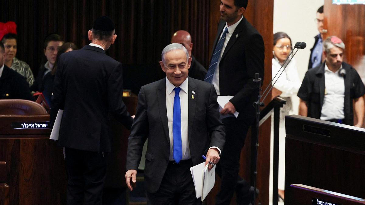 El primer ministro israelí, Binyamín Netanyahu, este miércoles por la noche en la Knésset.