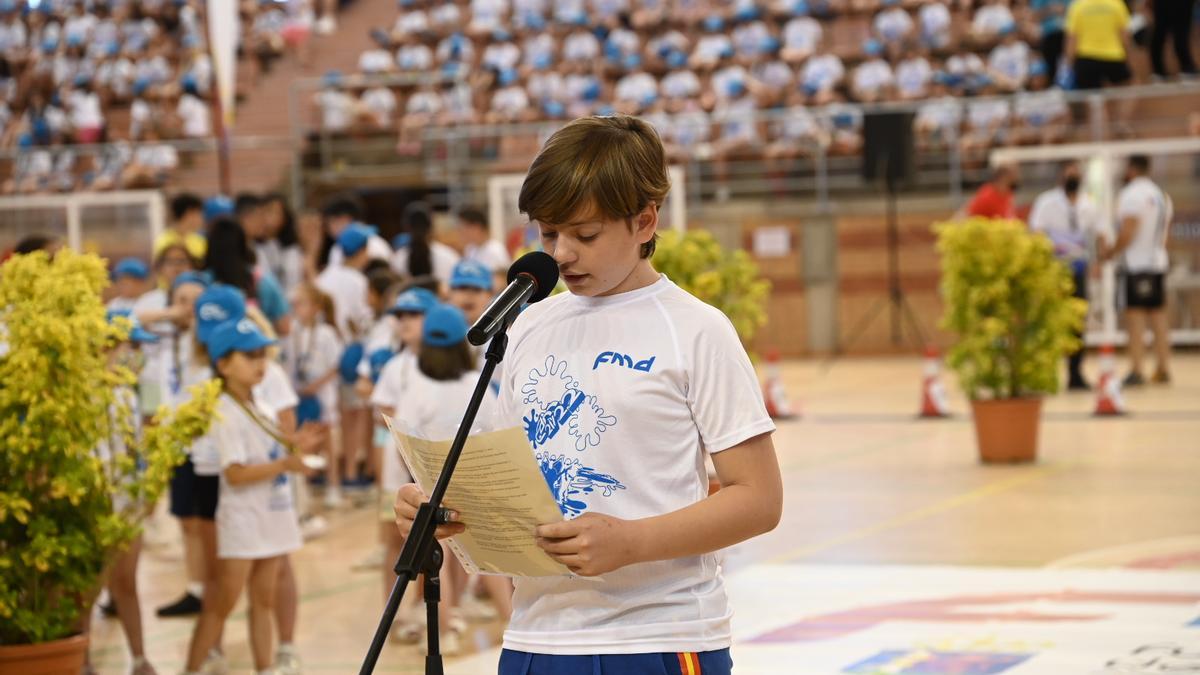 Álvaro Marín, de 12 años, habló en nombre de sus compañeros.