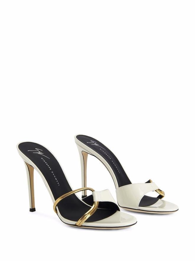 Mules blancos con tacón alto de Giuseppe Zanotti