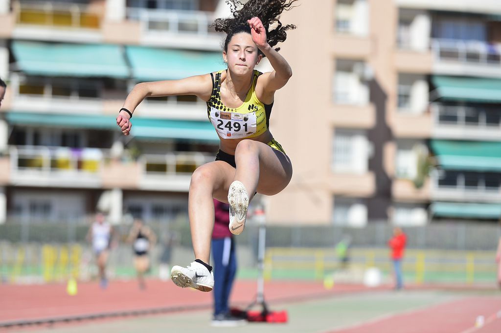 Pruebas de atletismo nacional en la pista de atletismo de Cartagena este domingo