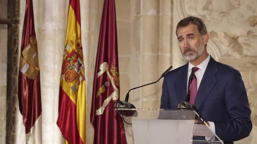 El Rey, durante el acto que presidió ayer en Cuenca.