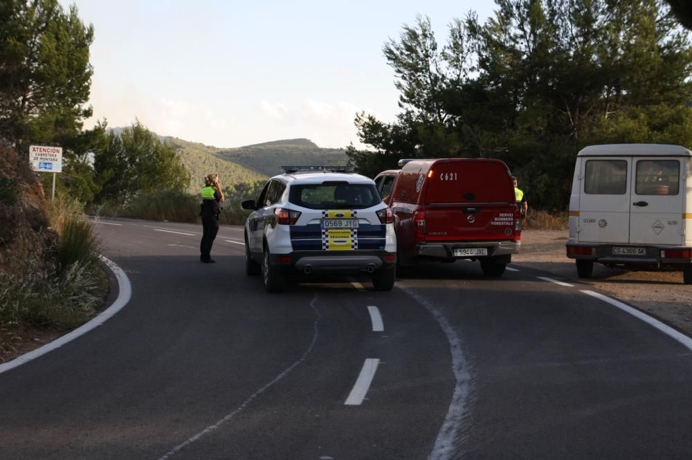 Un incendio amenaza la Calderona en Gátova