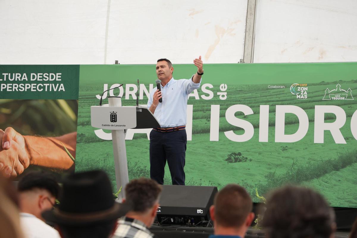 Oswaldo Betancort, en el Encuentro de Productores del sector primario en Lanzarote