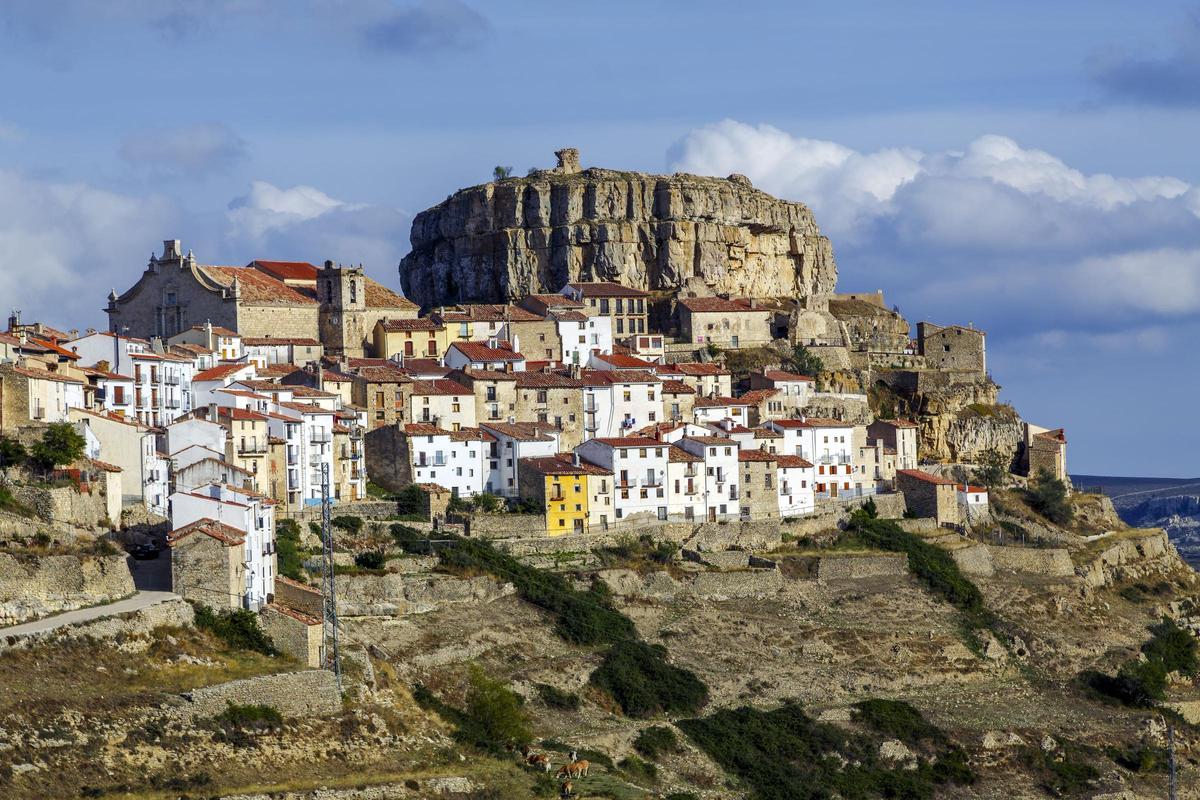 Vista de pájaro de Ares del Maestrat, en Castellón