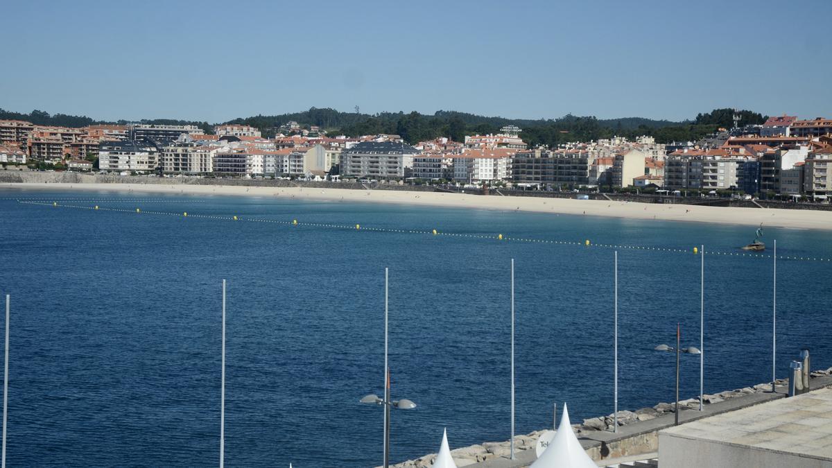 Vista de la playa de Silgar en Sanxenxo.