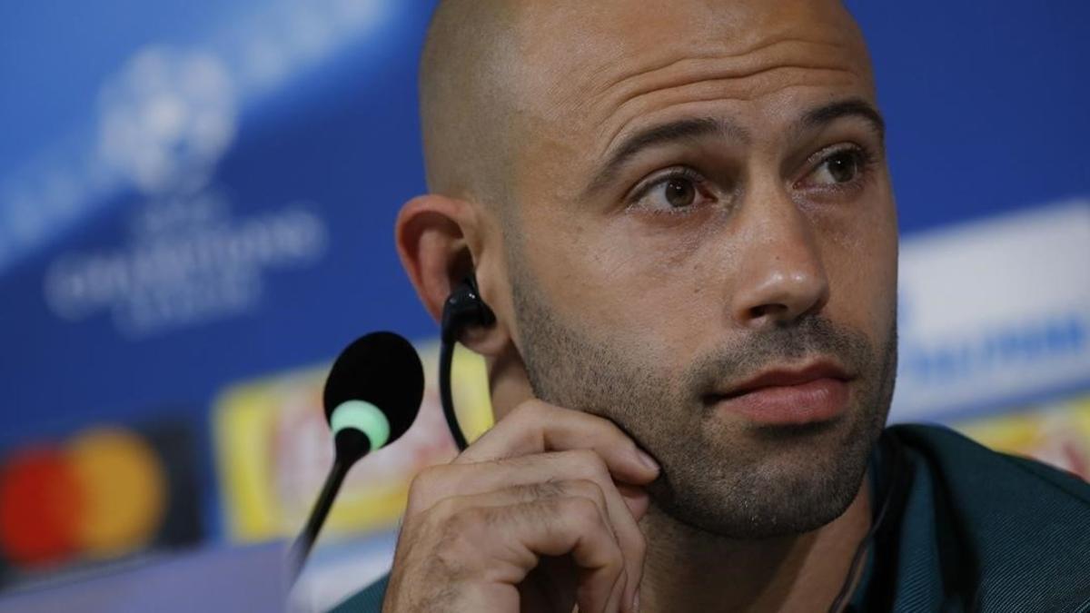 El azulgrana Javier Mascherano, en la conferencia de prensa de hoy, previa al Juventus-Barça.