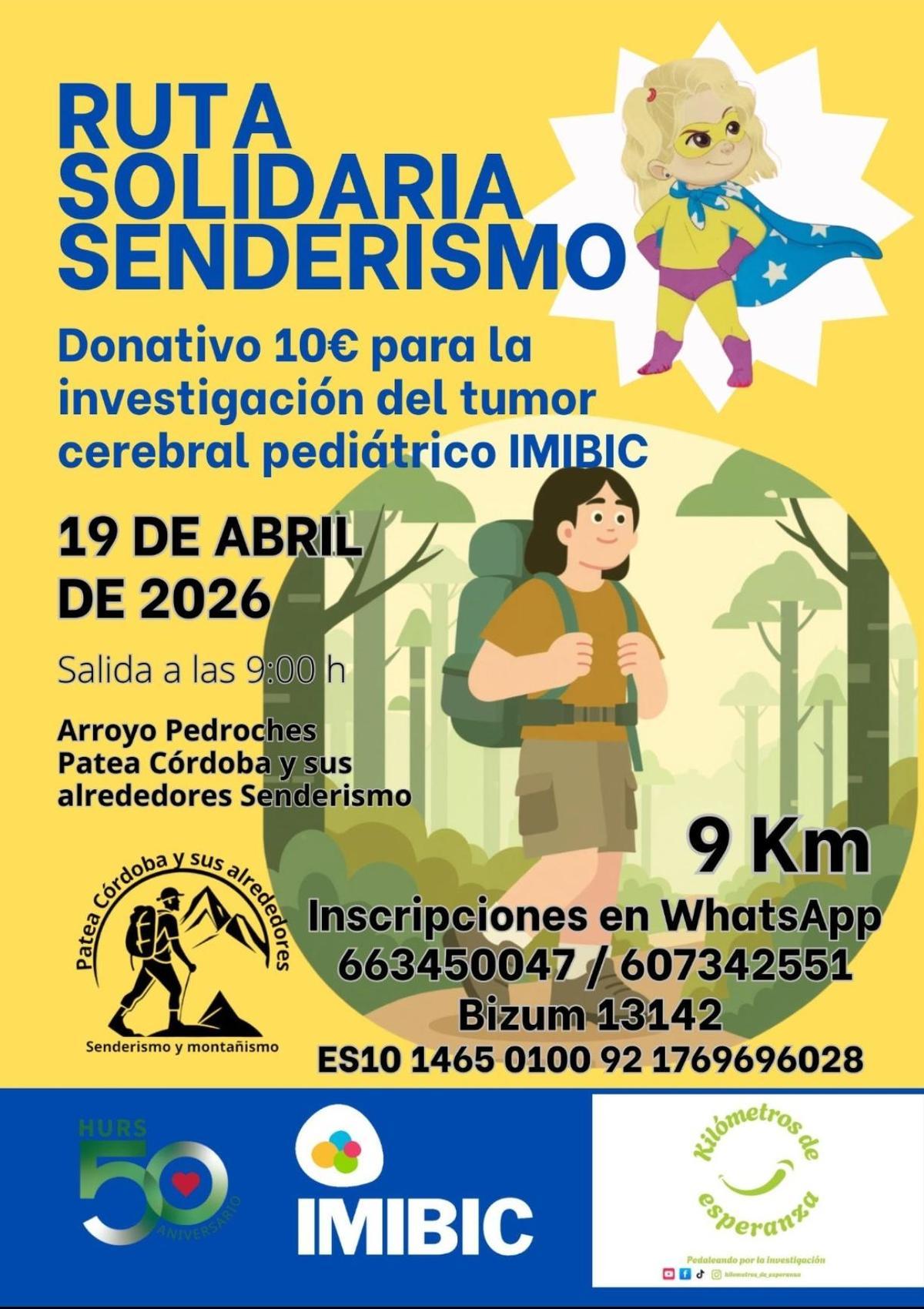 Cartel del senderismo solidario de Kilómetros de Esperanza.
