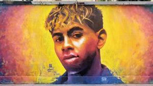 Mural de Lamine Yamal en Gràcia