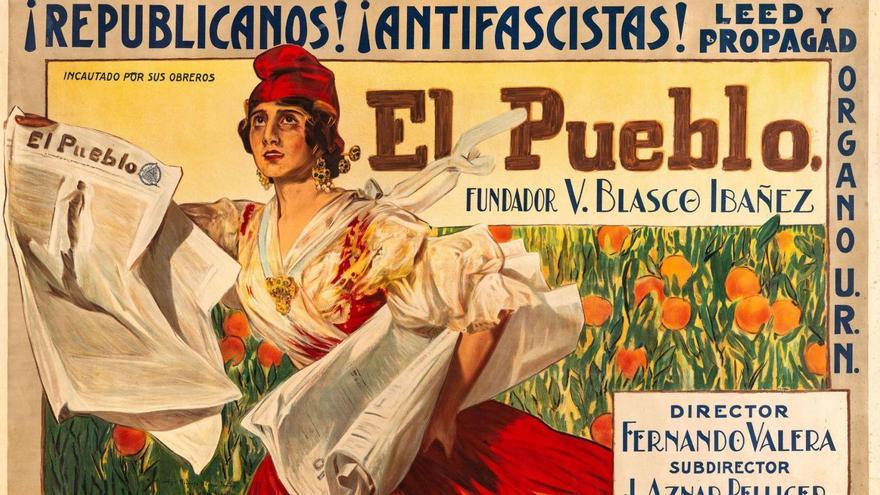 «El Pueblo. Republicanos. Anti-fascistas» (1937), obra  de autor desconocido a partir de un cuadro de Sorolla, estará en a muestra.