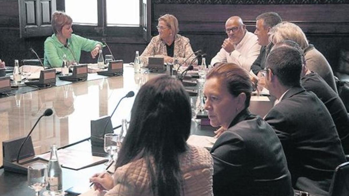 Reunión de la Mesa ampliada del Parlament, ayer por la mañana.