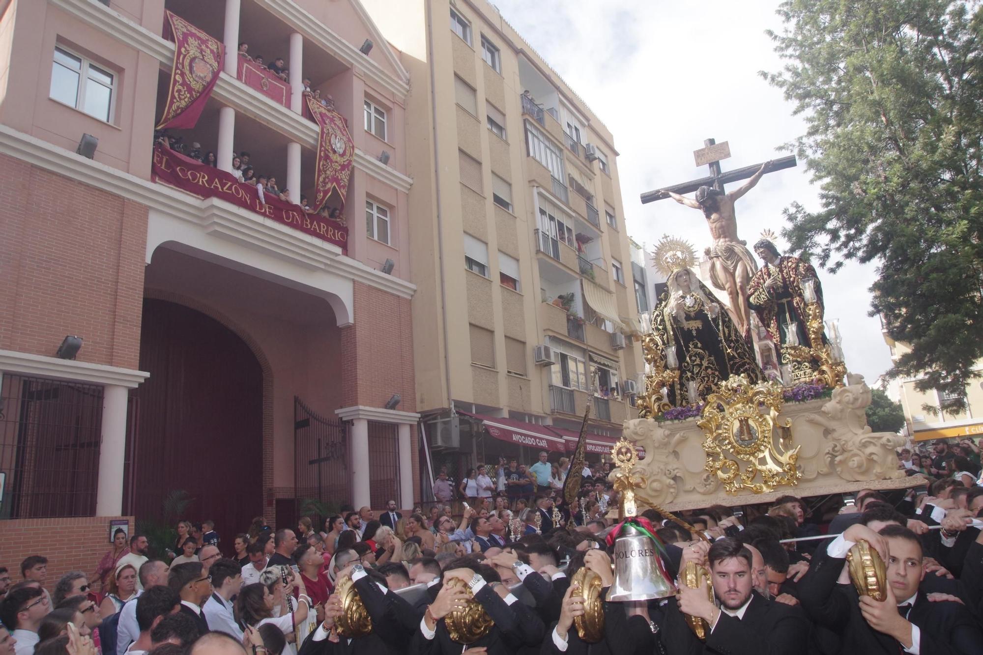 Procesión de la hermandad del Puerto de la Torre por el Centro de Málaga