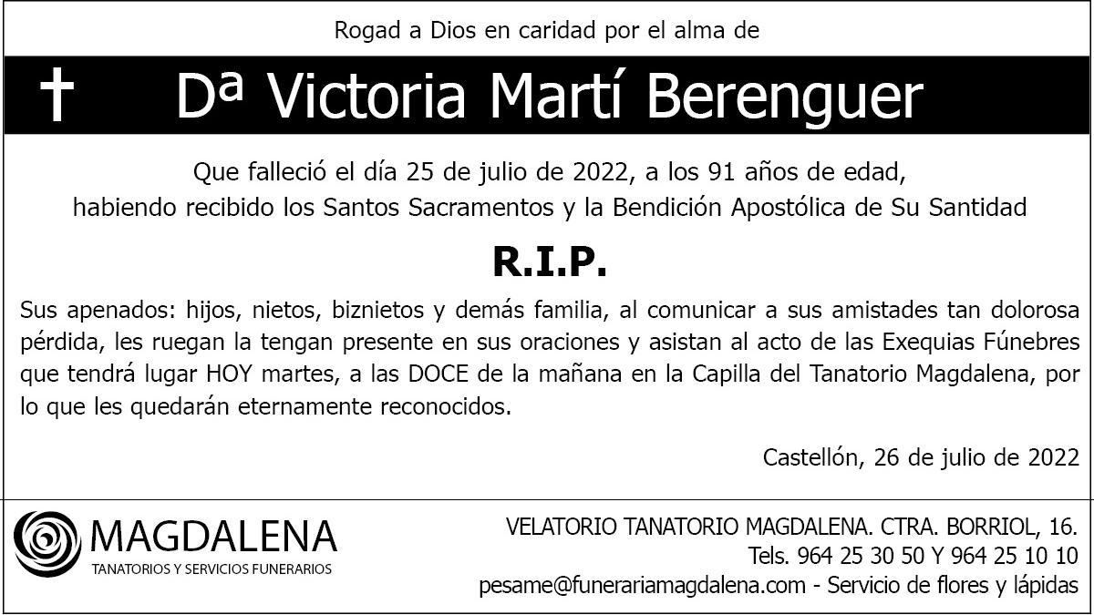 Dª Victoria Martí Berenguer