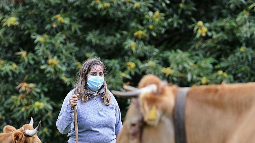 Una joven cuida de su cabaña ganadera.  | // BERNABÉ/JAVIER LALÍN