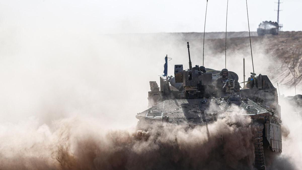 Un tanque israelí en Rafah.