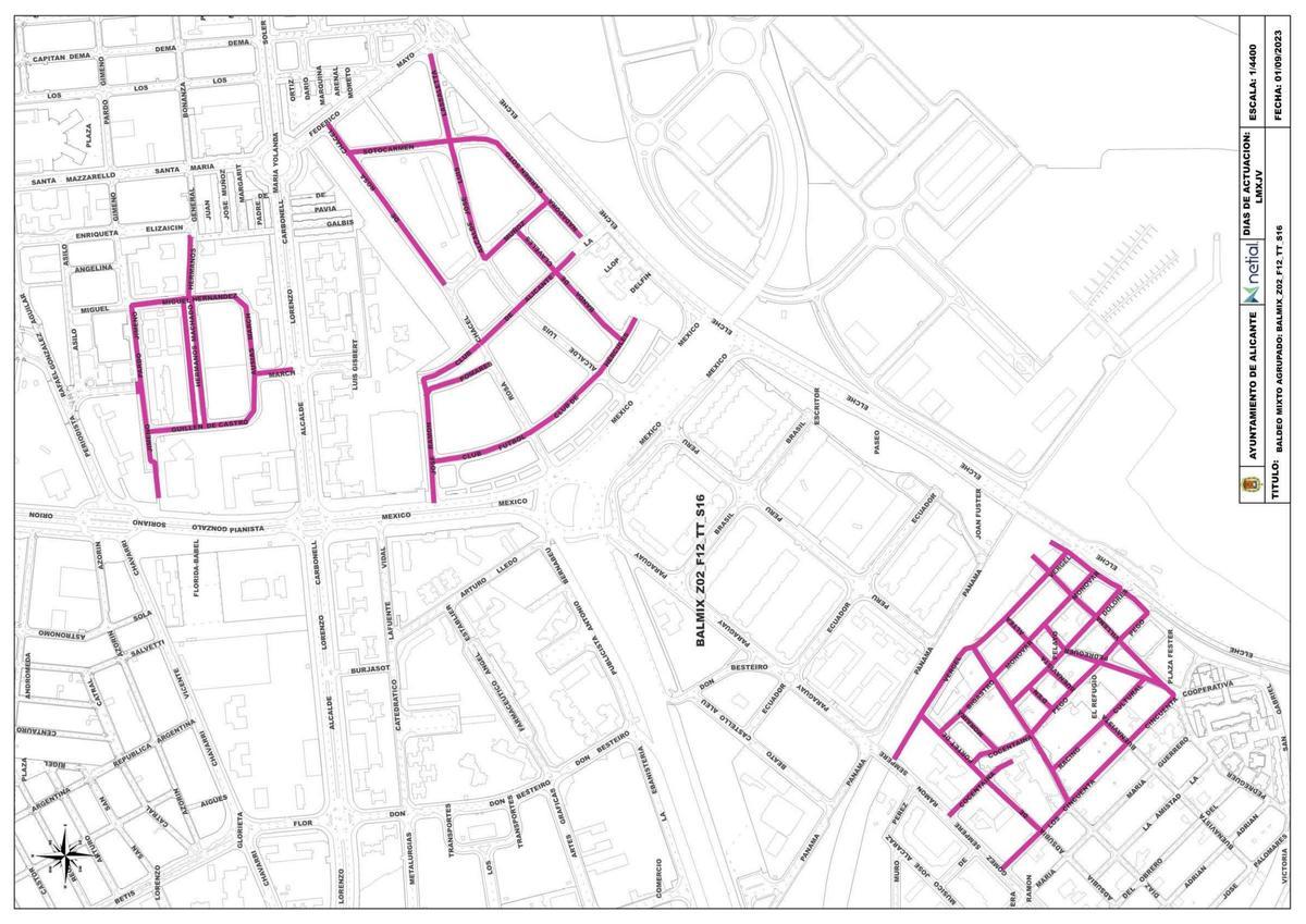 Mapa de la limpieza en Alicante: ¿cuántas veces se baldean las calles de mi barrio?