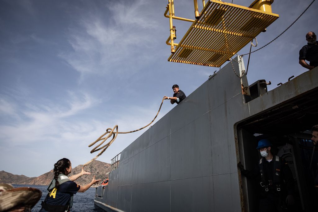 Demostración en Cartagena del nuevo robot de la Armada, el ROV ‘Leopard’