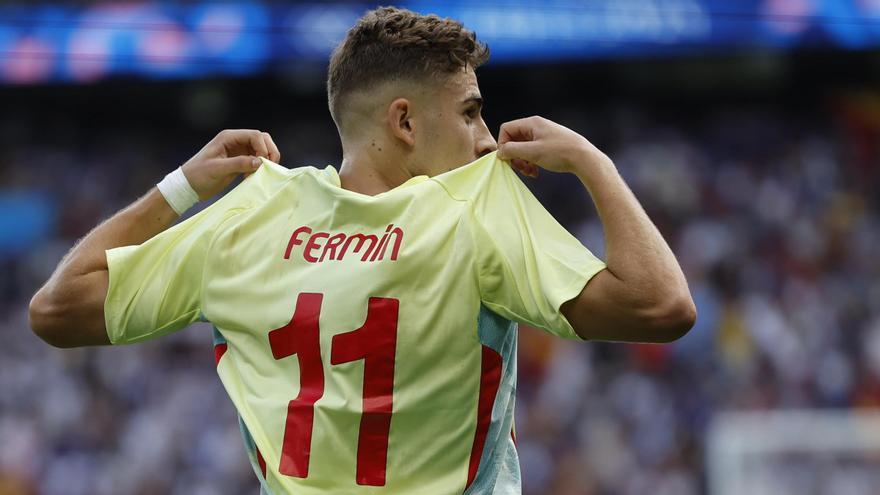 Fermín López, con la camiseta de la selección