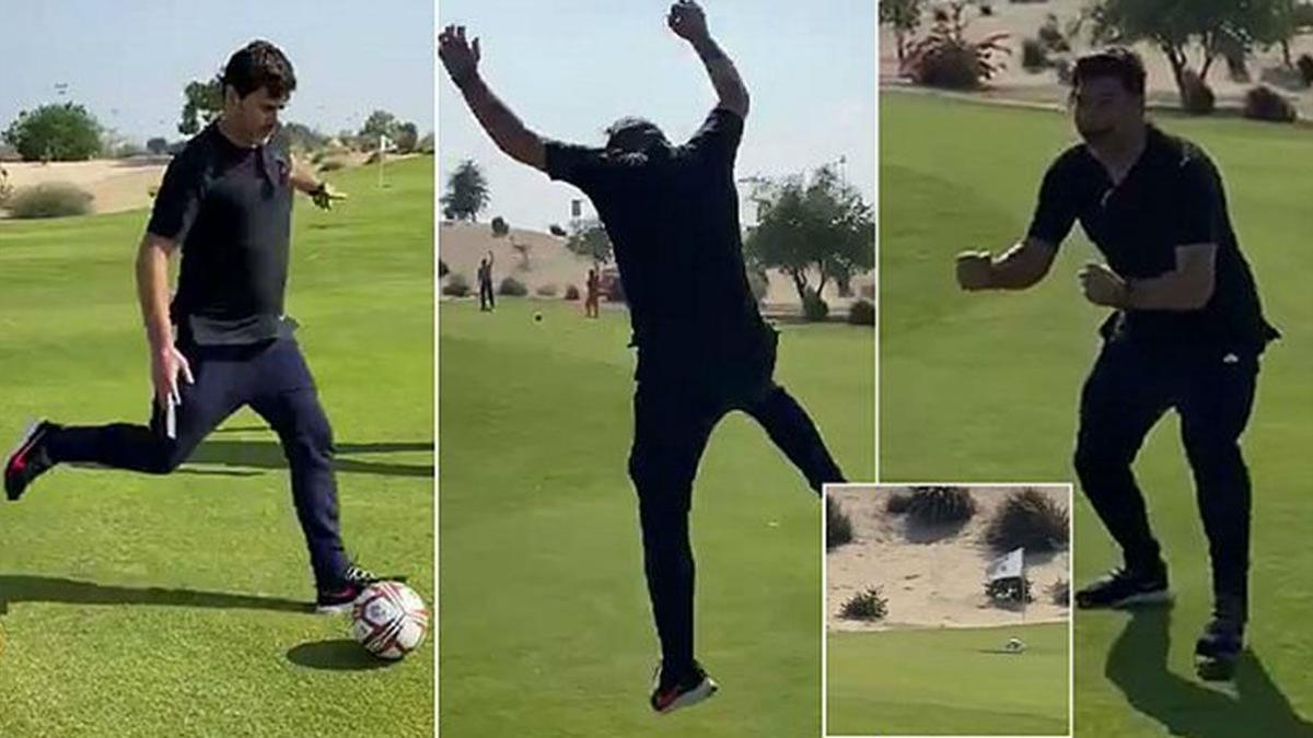 ¡Pochettino se pasa al 'footgolf' y ojo al golpe de balón!