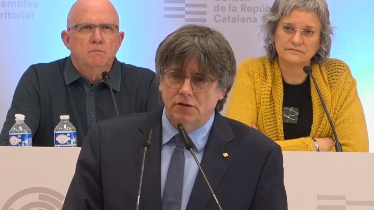 Carles Puigdemont, durante su discurso ante el Consell de la República