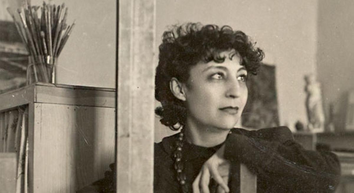 La artista toresana Delhy Tejero, en su estudio de pintura.