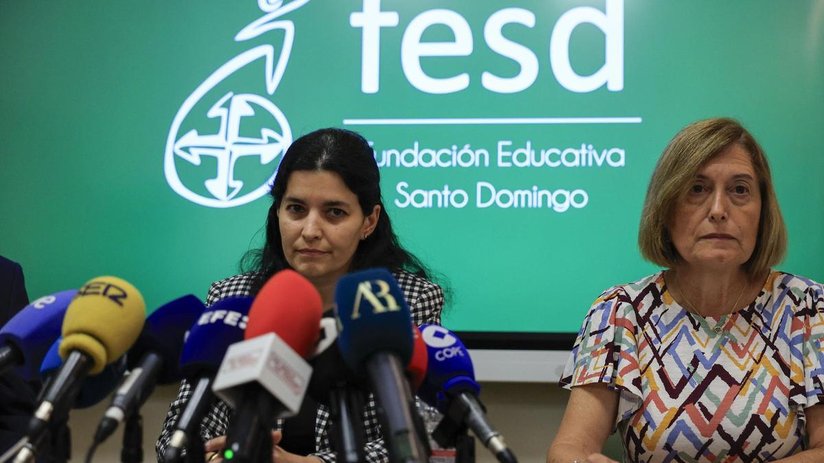 Rueda de prensa en la que la Fundación Educativa Santo Domingo y el Colegio Nuestra Señora de Loreto del lunes.