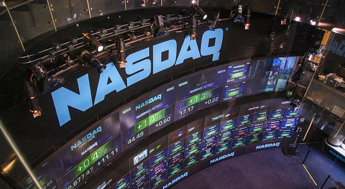 Pantallas del Nasdaq, el índice en el que cotizan las principales empresas tecnológicas.