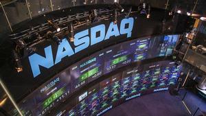 Pantallas del Nasdaq, el índice en el que cotizan las principales empresas tecnológicas.